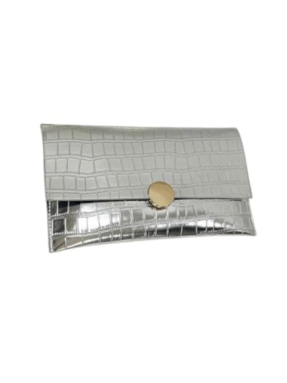 Faux Leather Metallic Crocodile Clutch Envelope Evening Bag for Wedding